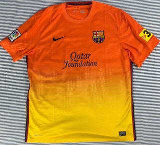 Carles Puyol 2012 - 13 Nike Fc Barcelona Away Jersey Xl