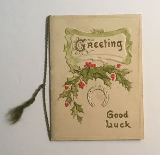 Antique Victorian Christmas Raphael Tuck & Sons Booklet Style Card,