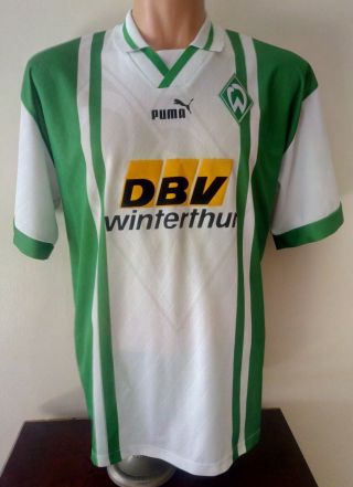 Werder Bremen Home Shirt 1996 1997 Puma Trikot Vintage Football Jersey 90s L