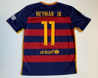 Fc Barcelona 11 Neymar Jr 2015/16 Jersey Size L Football Soccer