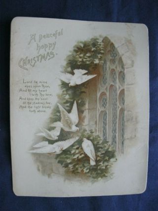 Rare Victorian Christmas Greeting Card Raphael Tuck Doves Church 28