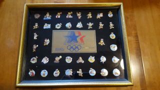 1984 Olympic Games Collector ' s Pins Set - Series 1,  2 & 3 - all 2835 - Framed 2