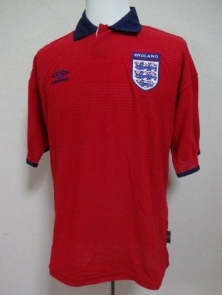 England 100 Soccer Football Jersey Shirt L 1999 - 2000 Away