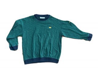 Vintage Augusta National Masters Golf Tournament Sweater - Green Checker - Sz L