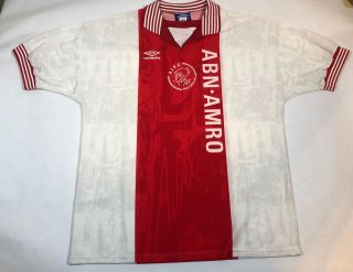 Vintage Umbro Ajax Amsterdam 1996 - 1997 Home Jersey Size Xl