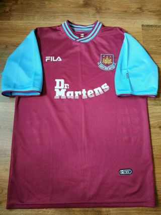 West Ham United Football Home Shirt 2001 - 2003 Size M