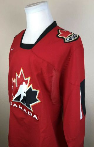 Men’s Vintage Team Canada Nike Olympic Sewn Logo Hockey Jersey Size 2XL XXL Red 2