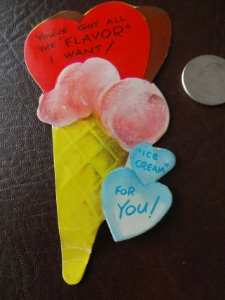 Vtg Valentine Card Cone You 