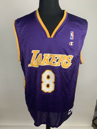Vintage Champion Kobe Bryant Los Angeles Lakers 8 Jersey Mens Size 44 Purple