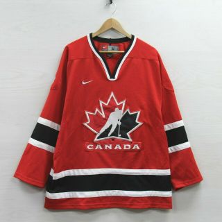 Vintage Nike Team Canada Hockey Jersey Size Large Olympics Stitched Swoosh