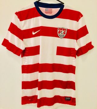 2012 Usmnt Team Usa Soccer Jersey Match Issued Player Version Waldo Hoops Large