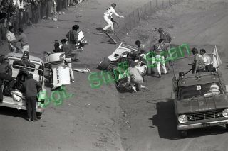 1971 Scca Can Am Racing Photo Negative George Drolsom Wreck Riverside