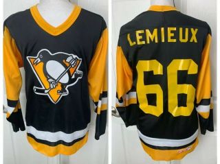 Mario Lemieux Mens Small Vintage 80s Pittsburgh Penguins Ccm Hockey Jersey Shirt