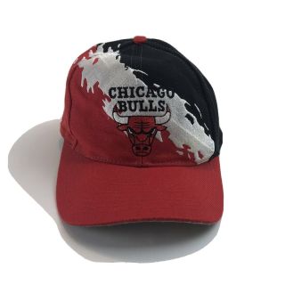 Vintage Chicago Bulls Logo 7 Sharktooth White Black Snapback Hat Cap Nwt