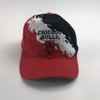 Vintage Chicago Bulls Logo 7 Sharktooth White Black Snapback Hat Cap NWT 2