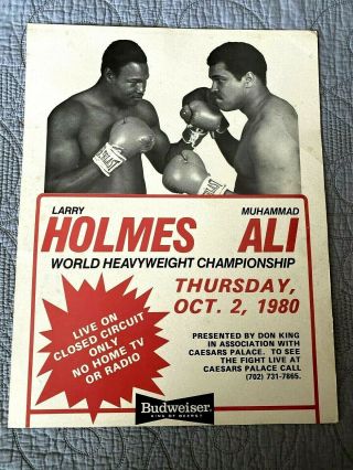 1980 Muhammad Ali Vs.  Larry Homes 14 X 18 Boxing Poster Broad Side