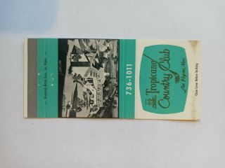 Vintage TROPICANA COUNTRY CLUB Matchbook Cover Las Vegas Nevada 2