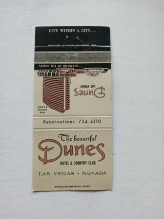 Matchbook Cover - The Dunes Hotel And Country Club Las Vegas Nevada