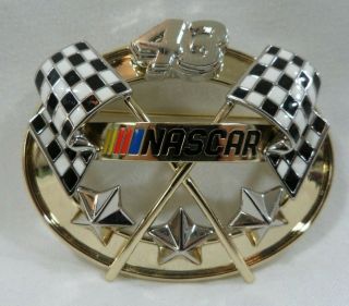 Vintage Nascar 43 Richard Petty Checkered Flag Enamel Metal Pin Racing Rare