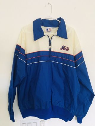 Vtg Starter York Mets Windbreaker Jacket 1/4 Zip Pullover Mlb 80s Size Xl