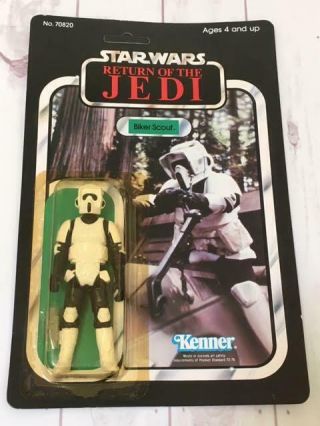 Kenner Star Wars Biker Scout,  Return Of The Jedi 1983 65 Back - B Card Unpunched