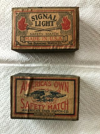 2 Vintage Safety Match Box 