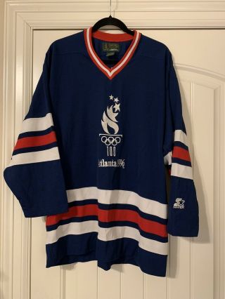 Rare,  Vintage,  Starter,  Atlanta,  1996 Olympics Usa Hockey Jersey