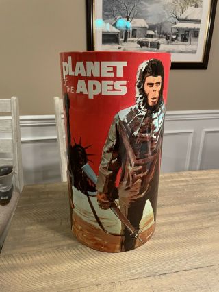 Vintage 1967 Planet Of The Apes Metal Trash Can Cheinco