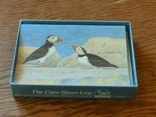 Vintage Cape Shore Line Note Cards,  Puffins,  Cherie Hunter Day,  7,  Old Stock