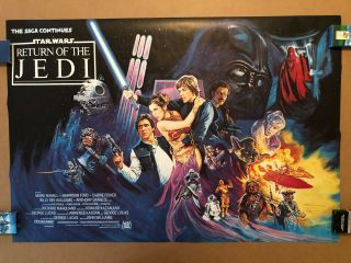 Star Wars Return Of The Jedi British 1983 Quad Movie Poster Rare Rolled