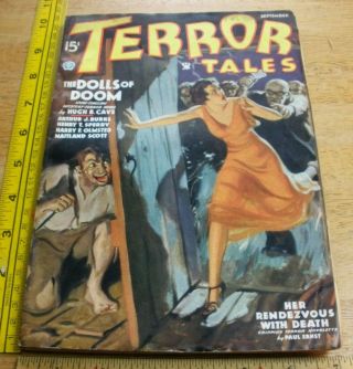 Terror Tales September 1935 Vintage Dolls Of Doom Hugh B Cave Howitt Cover