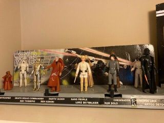 Vintage Star Wars 10 Of 12 Figures With Display Stand