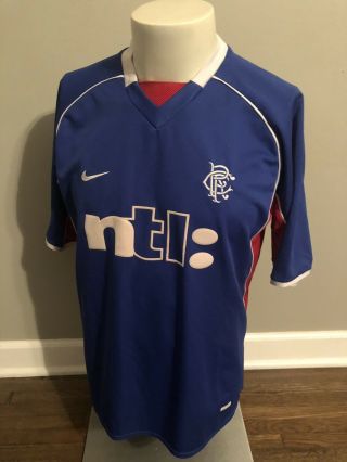 Glasgow Rangers 2001 2002 Home Football Soccer Shirt Jersey Trikot Nike Large