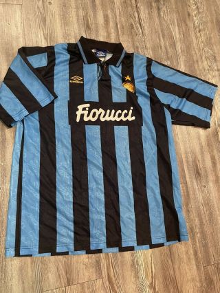 Inter Milan 1991/1993 Soccer Jersey Umbro Vintage Men Size L - Xl