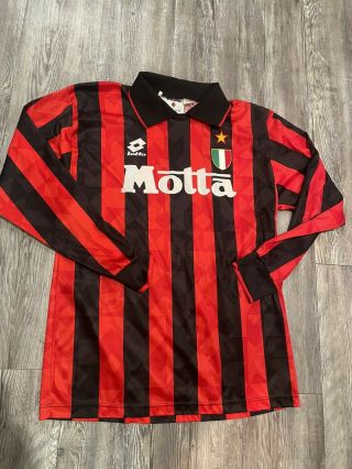 Ac Milan Soccer Jersey 1993/1994 Long - Sleeve Men’s Size Xl - Made In Italy