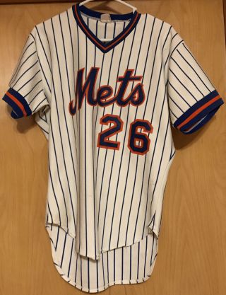 Vintage 80s Rawlings York Mets 26 Pullover Pinstripe Jersey Adult 44