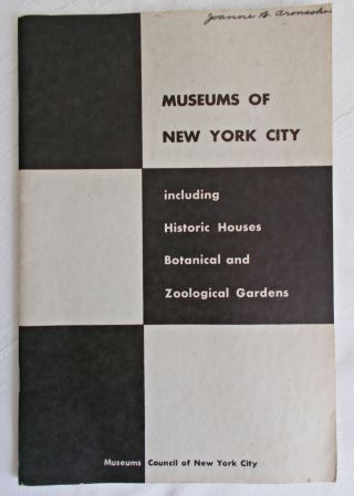Museums Of York City Historic Houses Botanical Zoological Vintage 1950s Sc