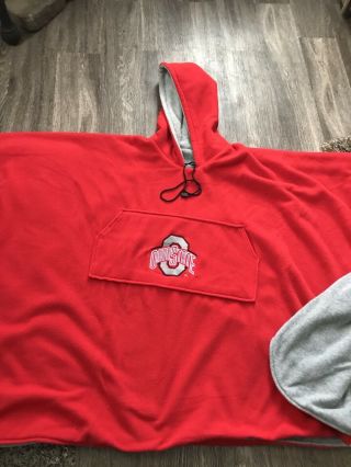 Heavy Ohio State Buckeyes Hooded Blanket With Front Pocket