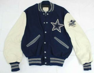 Vintage 80s Dallas Cowboys Bowl Vi Xii Delong Varsity Bomber Jacket Mens M