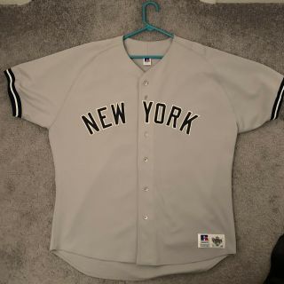 Authentic Derek Jeter York Yankees 2 Russell Athletic Away Jersey Size 52