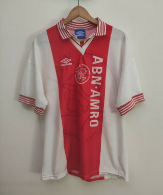 Ajax Amsterdam Home Shirt 1995 1996 Umbro Vintage Football Jersey 90s L