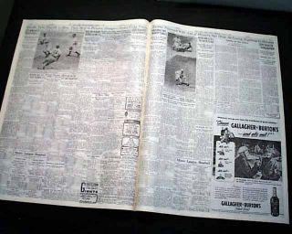 Rare NEGRO LEAGUE BASEBALL Black Yankees 1943 WWII York Times Old Newspaper 3