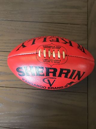 Authentic VTG Sherrin Kangaroo Brand Australian Rules Official Football Red 2