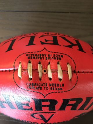 Authentic VTG Sherrin Kangaroo Brand Australian Rules Official Football Red 3