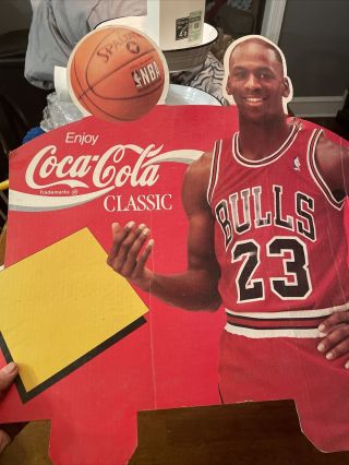 Rare Michael Jordan Chicago Bulls Coca Cola Ad Cardpoard Display Rookie Rc
