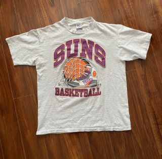 Vtg 90s Charles Barkley T - Shirt Sz Mens Large Gray Nba Basketball Phoenix Suns