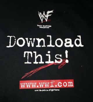 Wwf Download This Vintage T - Shirt Wwf.  Com Wwe Xl Scratch Logo Attitude Era
