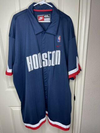 Nike Houston Rockets Warm Up Shooter Jersey Mens 4xl Nba Button Up Big & Tall
