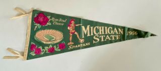 Michigan State 1956 Rose Bowl Felt Pennant 29 1/2 Inches Long
