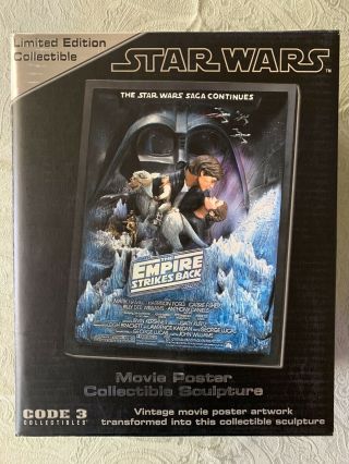 Code 3 Star Wars Empire Strikes Back Style A Movie Poster Sculpture Le 3000